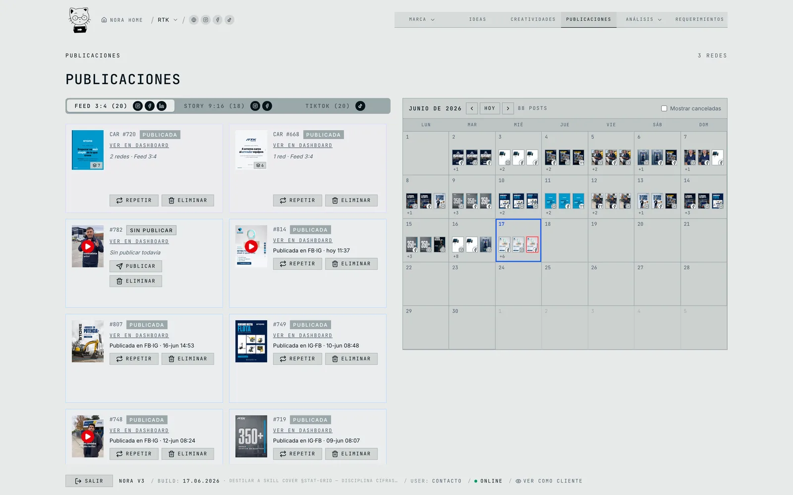 Calendario y cola de publicación en tus redes